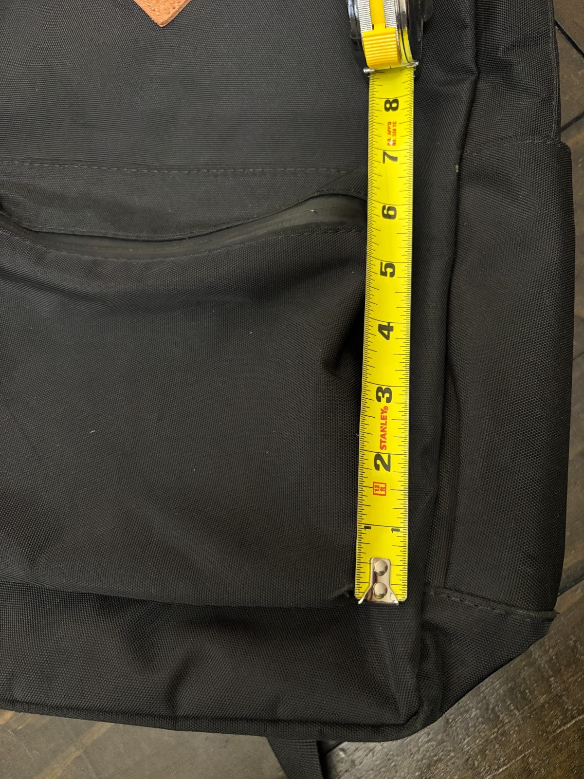 Revelry Water Resistant Black Tan Backpack Zipper needs repair see description