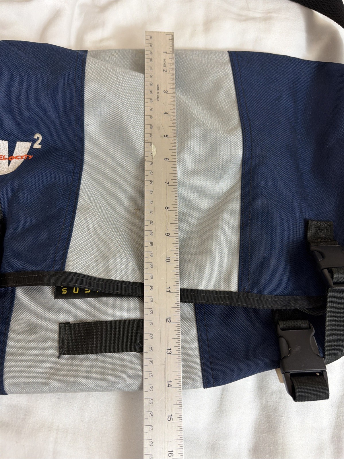 Timbuk2 Large Crossbody Messenger Bag Blue Gray Color Block Embroidered Xv2