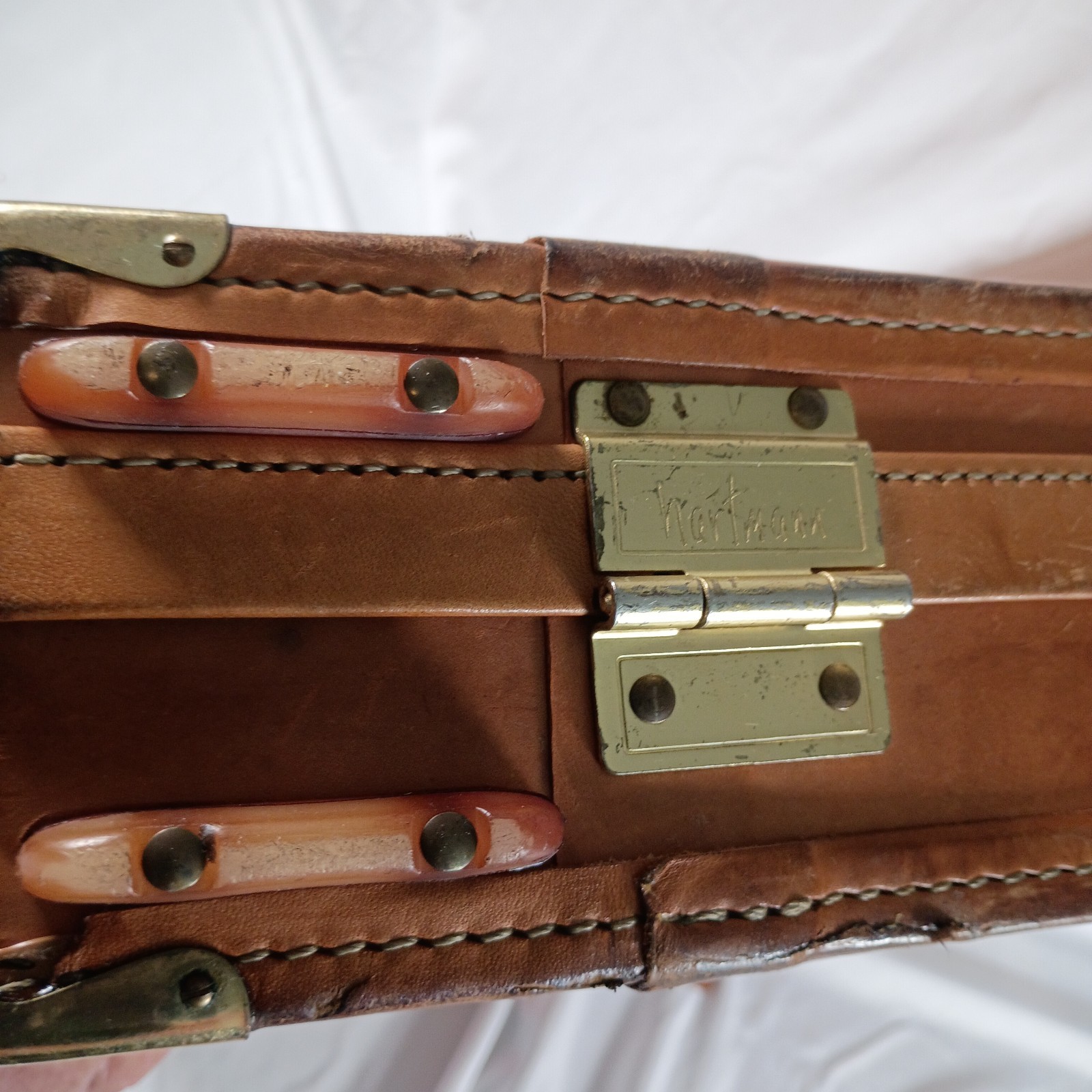 Vintage Hartmann Light Brown/Tan Leather Belted Briefcase Hard Executive