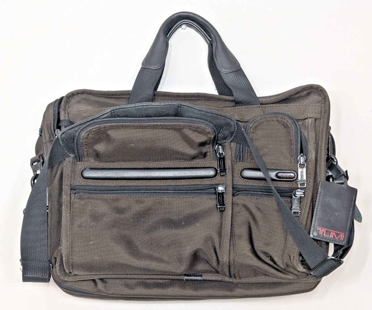 Tumi Alpha Ballistic Brown Nylon 15″ Briefcase Bag, Laptop Insert 26141B4
