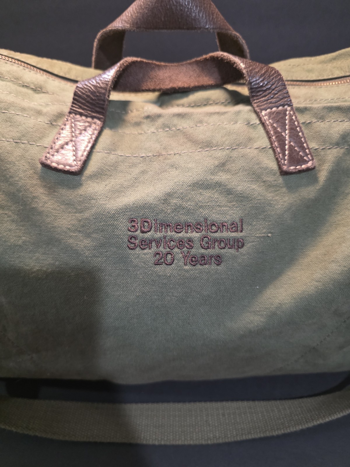 Alternative Apparel Canvas Duffle Bag Green Olive Weekender Travel Gym Leather T