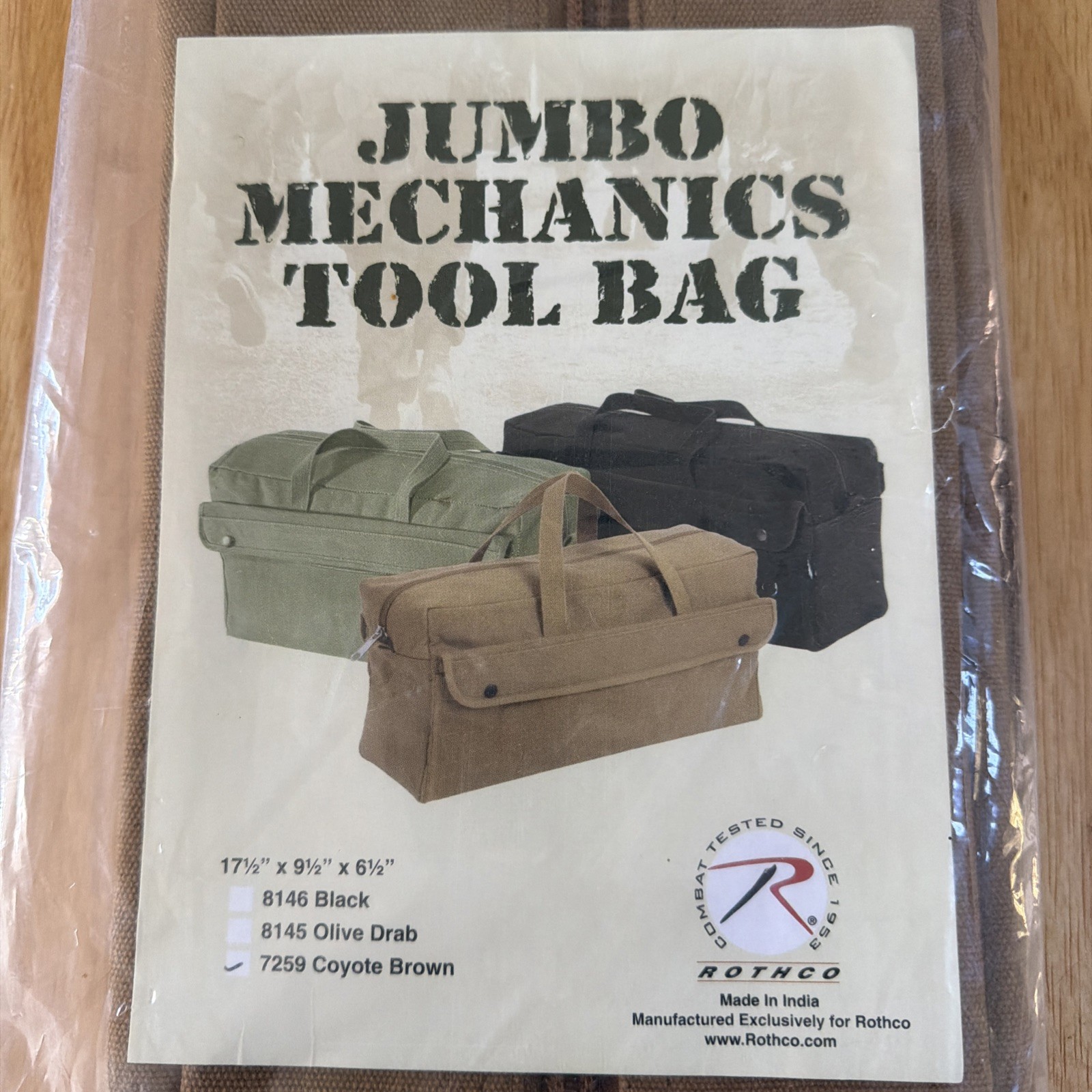 Rothco Jumbo Mechanics Tool Bag Heavy Duty Work Bag with Brass Zipper