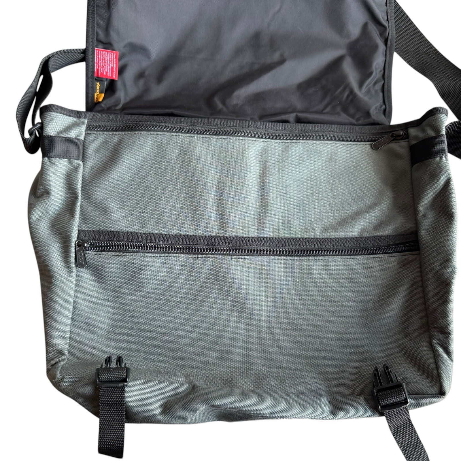 MANHATTAN PORTAGE Cordura Fabric Crossbody Shoulder Laptop Bag Gray Olive