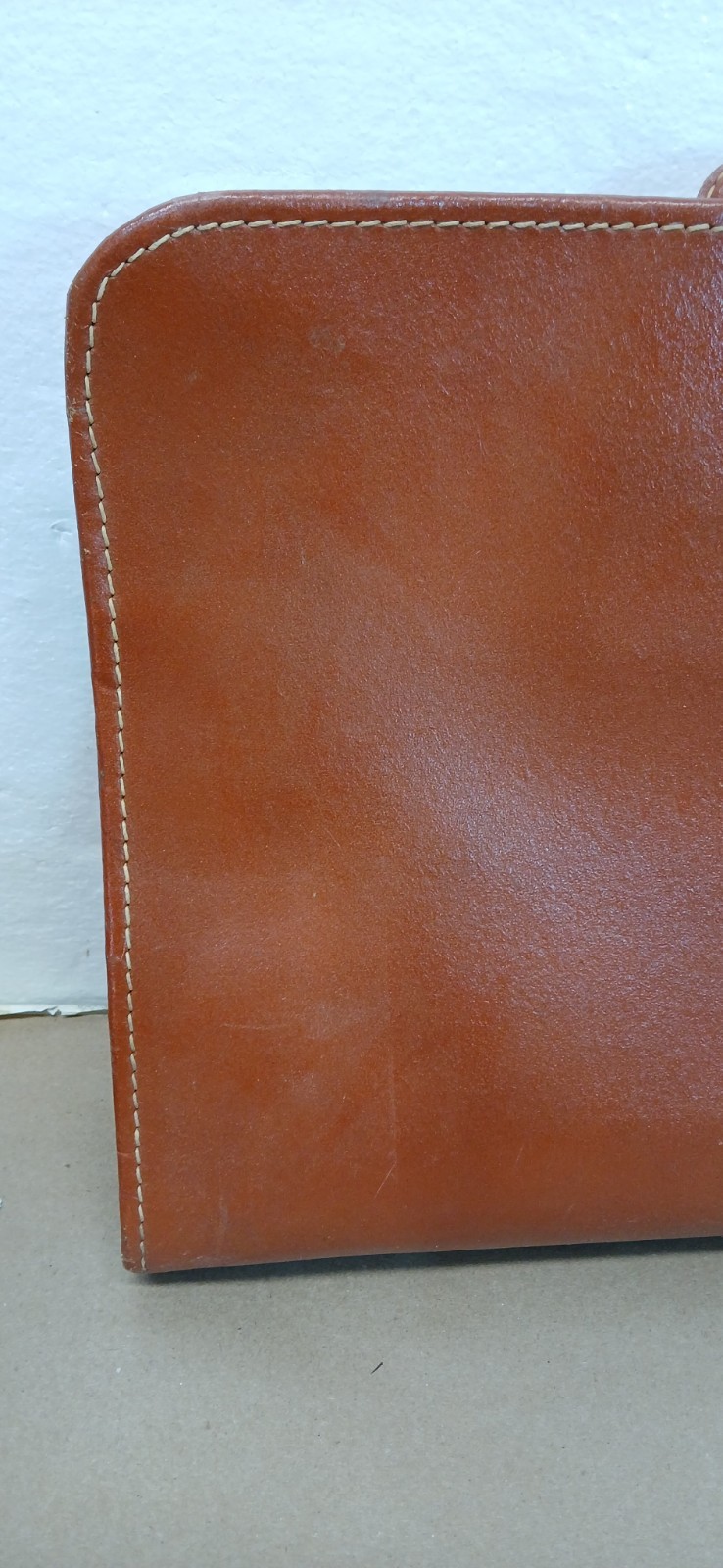 Vintage Bosca Deep Buff Cowhide Leather Briefcase Portfolio USA Brown Repairs
