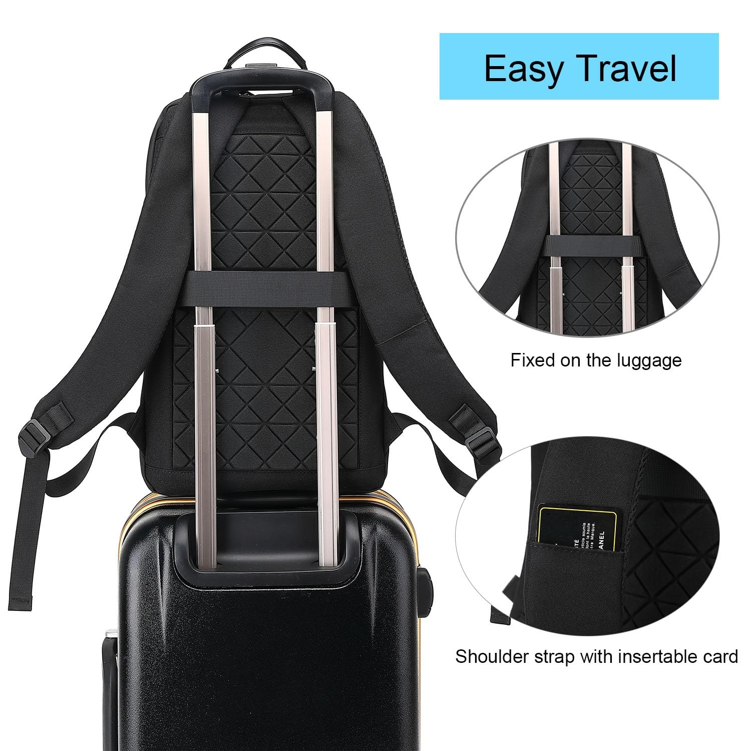 Business Slim Backpack for Men Women 15.6 inch Water Resistant Laptop Backpac…