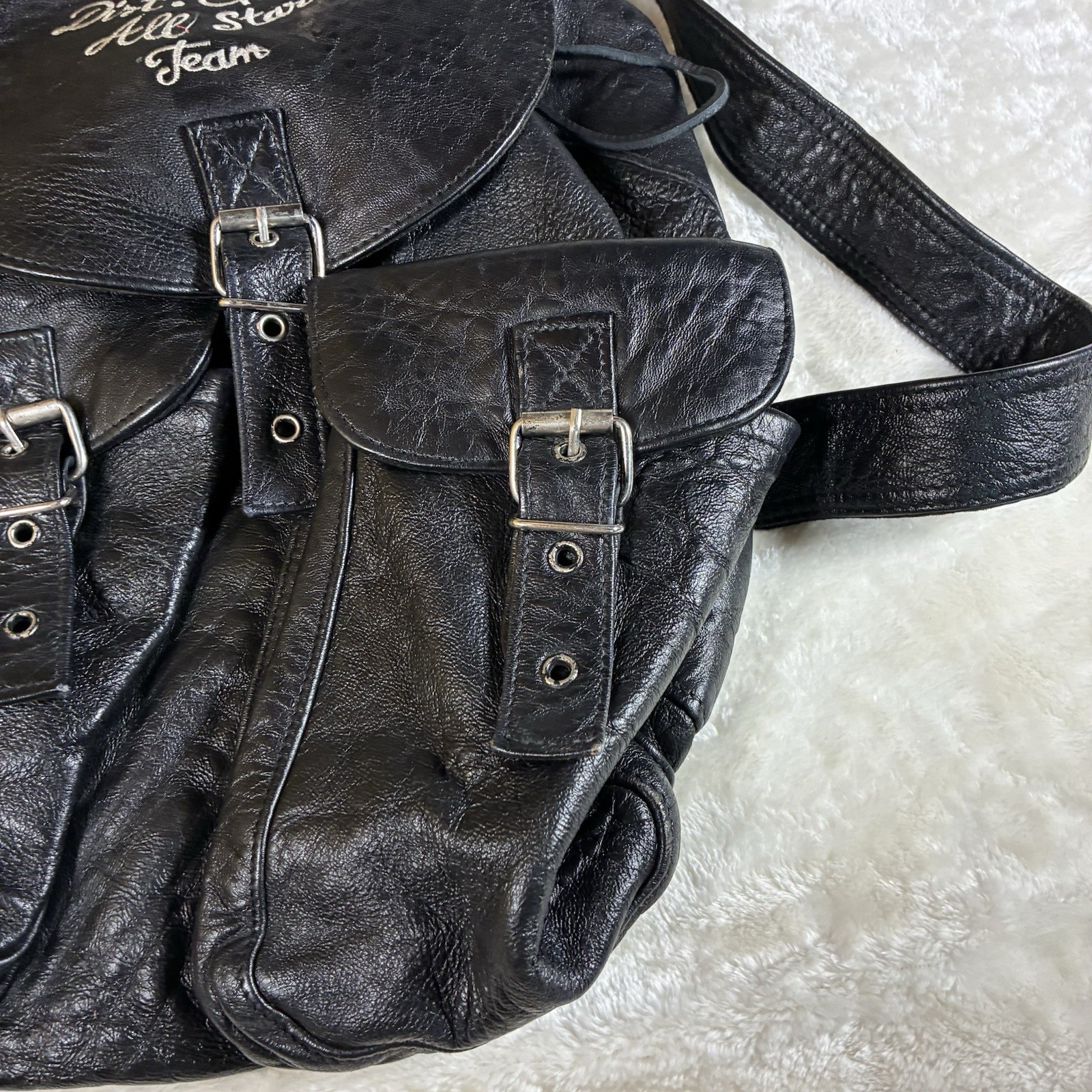 Vintage Avirex Black Leather Backpack NBA 71-72 2nd Place All Star Team