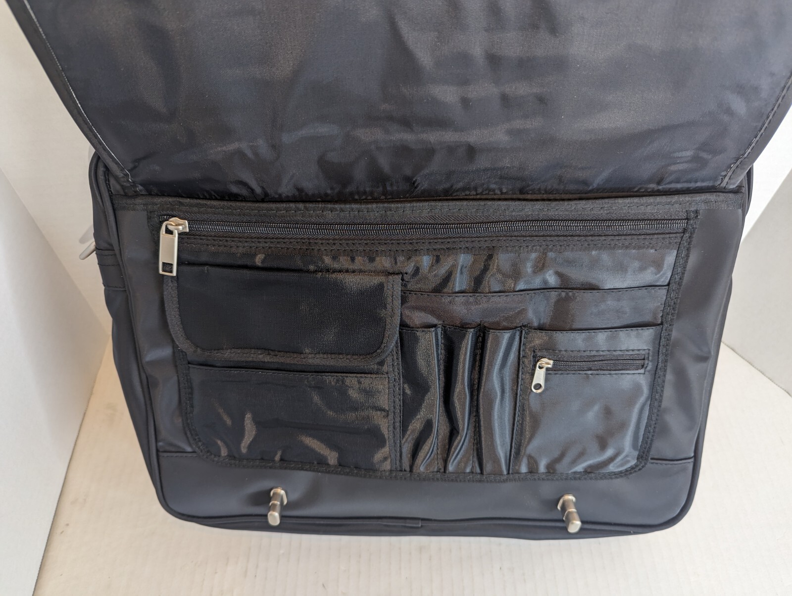 Heritage Leather Goods Black Microfiber PVC Portfolio Briefcase With Accessories