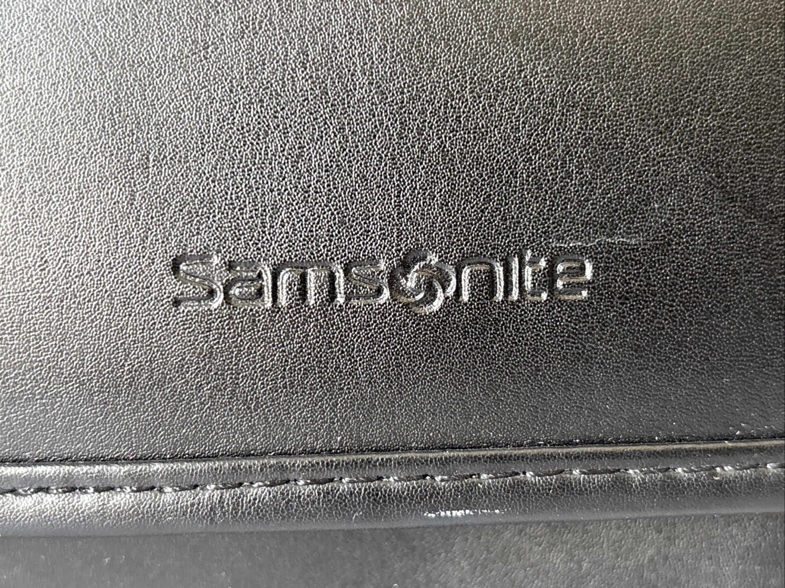 SAMSONITE Black Leather Briefcase Flap Over Messenger/Office, Carry Satchel