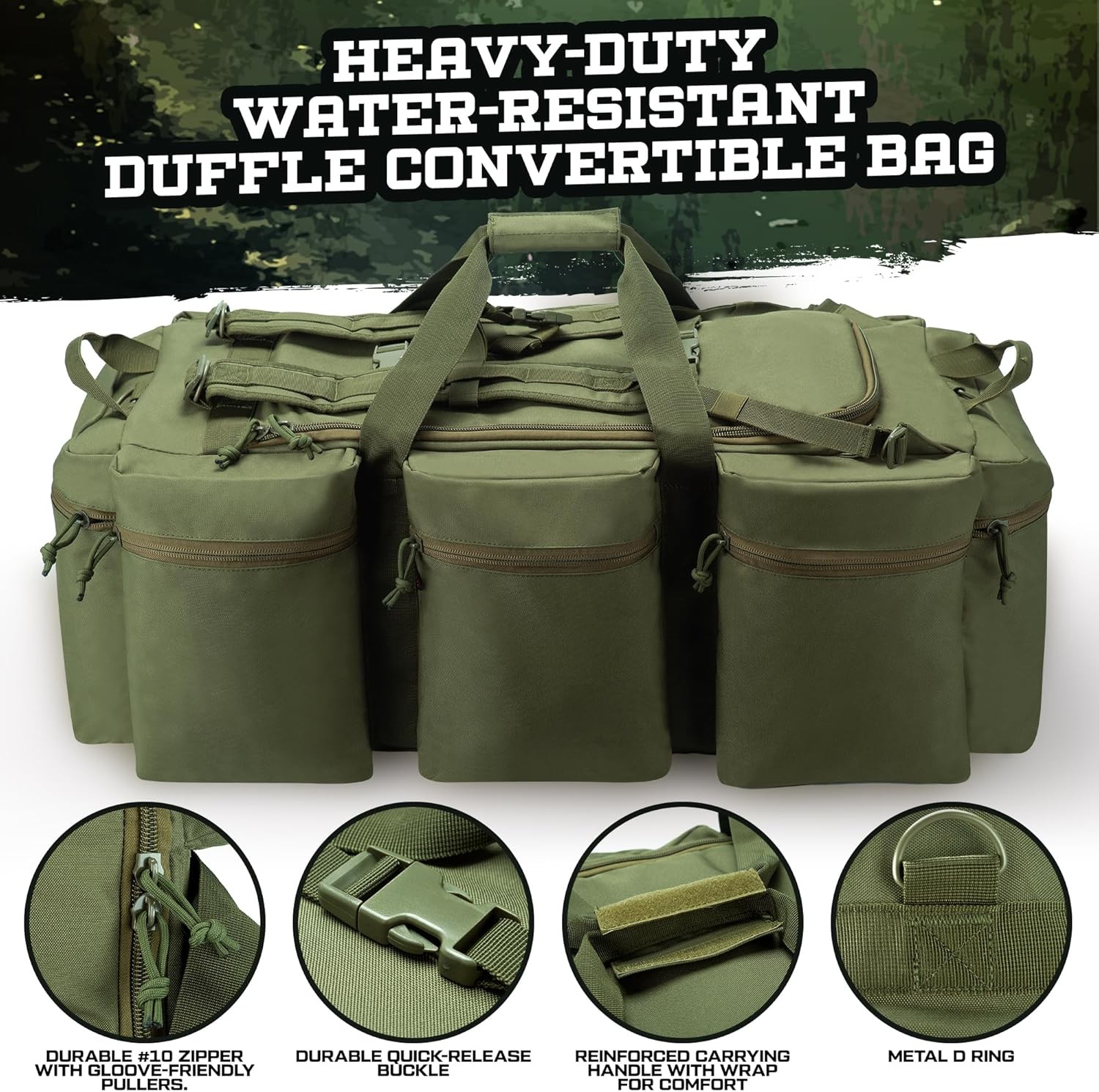 100L Large Military Duffle Bag Deployment Duffel Bag Sports Equipment Travel Lug