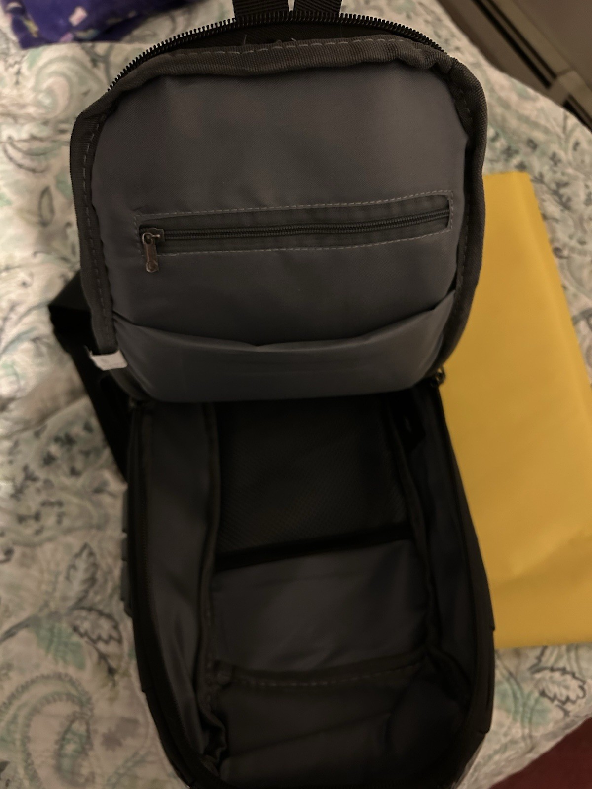 Black Crossbody Bag for Men with USB Charging Port and Multiple Compartments