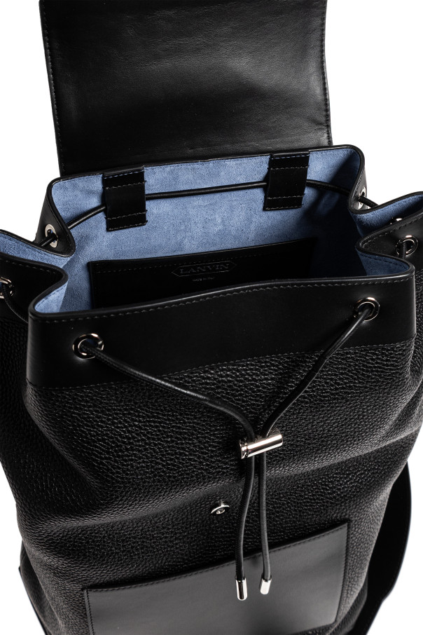 Lanvin – Men – Leather backpack `Zaino` – Black