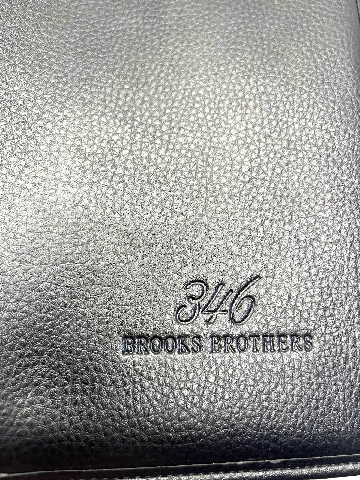 BROOKS BROTHERS 346 Black Zip Around Travel Tie Case – 16″ X 6”