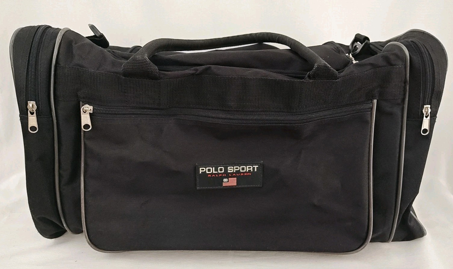 Vintage Polo Sport Ralph Lauren Duffle Bag Royal Blue Double Handles Luggage