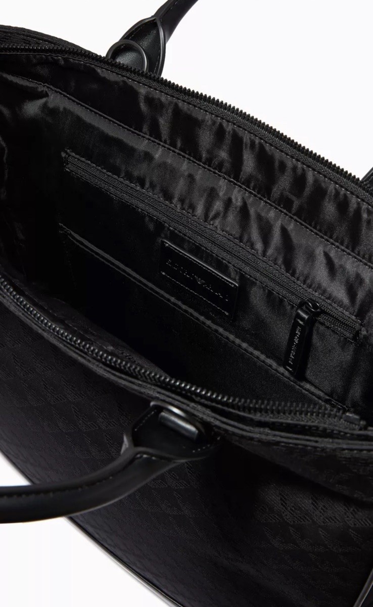 Emporio Armani Eagle Logo Tote Bag in Nylon Jacquard