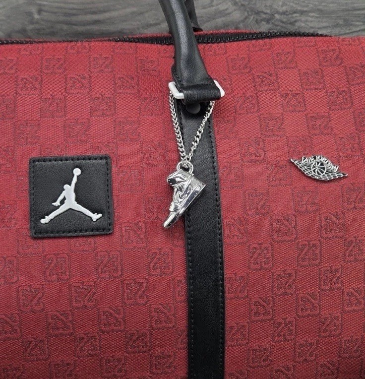 Jordan Nike Monogram Luxury Duffle Bag Varsity Red 40L Luggage Travel LM0759-H15