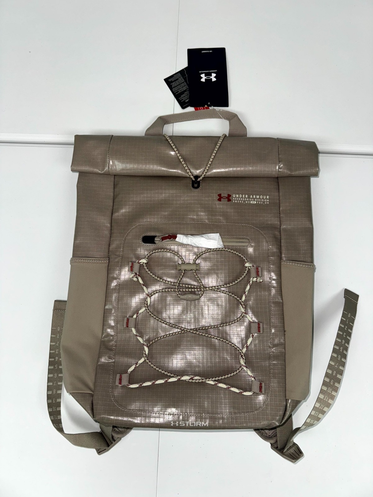 Under Armour UA Summit Backpack 18L Brown Roll Top Water-Repellent Laptop Bag