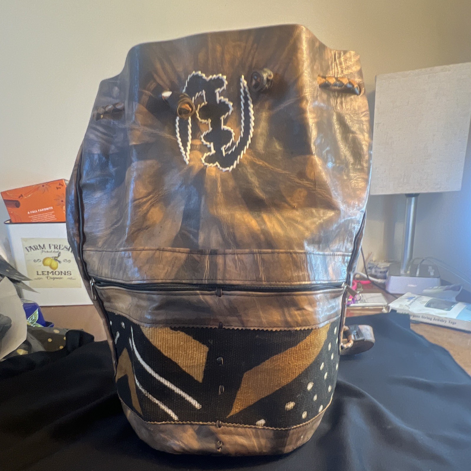 Handcrafted African Leather Unisex Backpack!