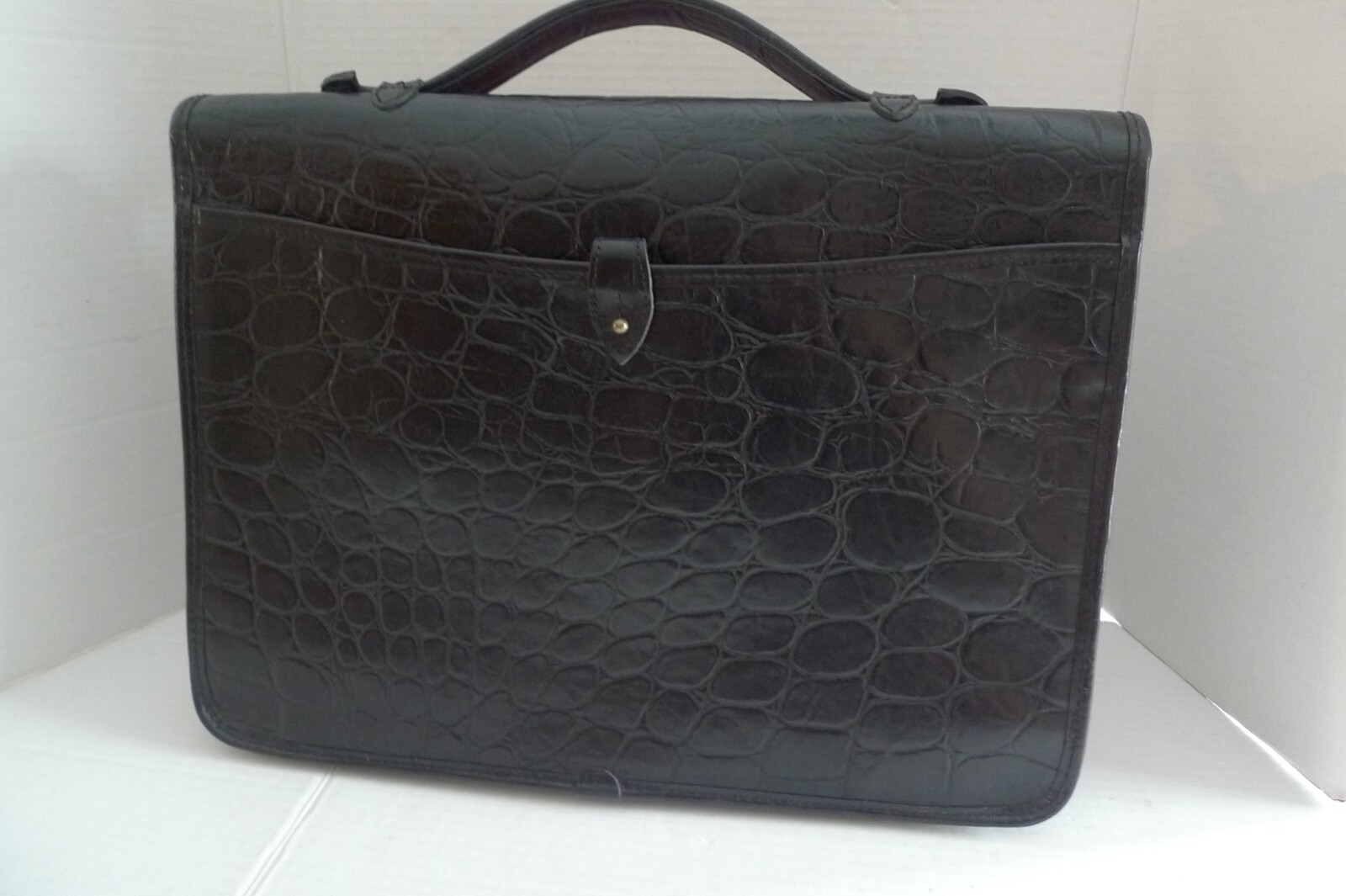 MULBERRY – LEATHER BRIEFCASE- ATTACHE – CROC PATTERN – MADE IN ENGLAND
