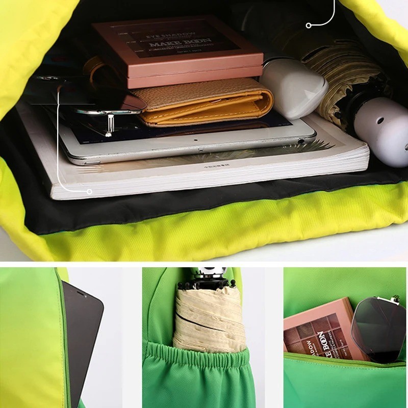 Drawstring Backpack Waterproof Gym Bag Large Sports Travel Sack 48x34cm / 19×13″