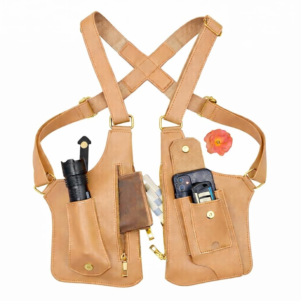 Anti-Theft Armpit Shoulder Bag for Men, Multi Pocket Crossbody EDC Bag