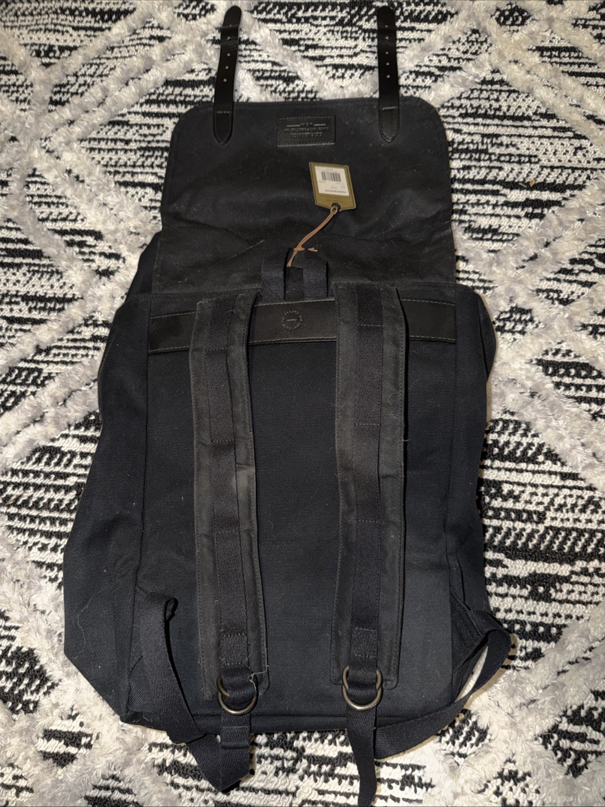 Filson Ranger Backpack Black Rugged Twill Tin Cloth USA Made Mens New