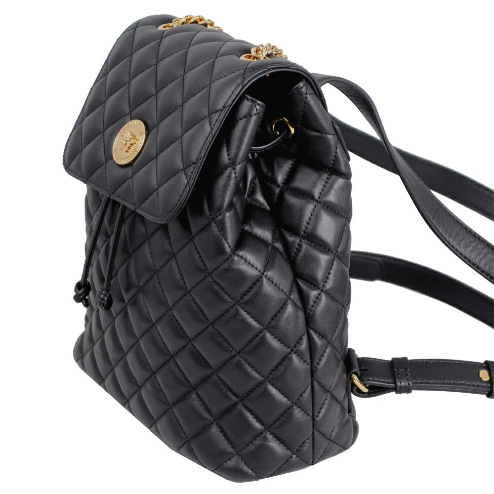 BRAND NEW VERSACE MEDUSA BLACK QUILTING LEATHER BACKPACK 1020707 1A03912 1B00V