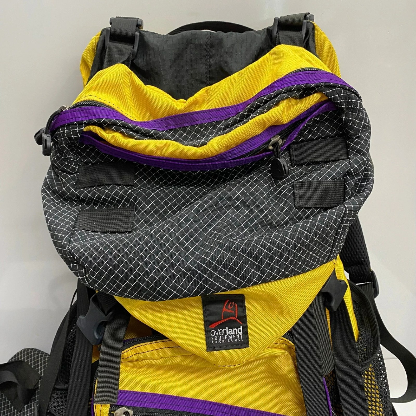 OverLand Equipment USA Made Backpack Yellow Vintage 90s Daypack Used