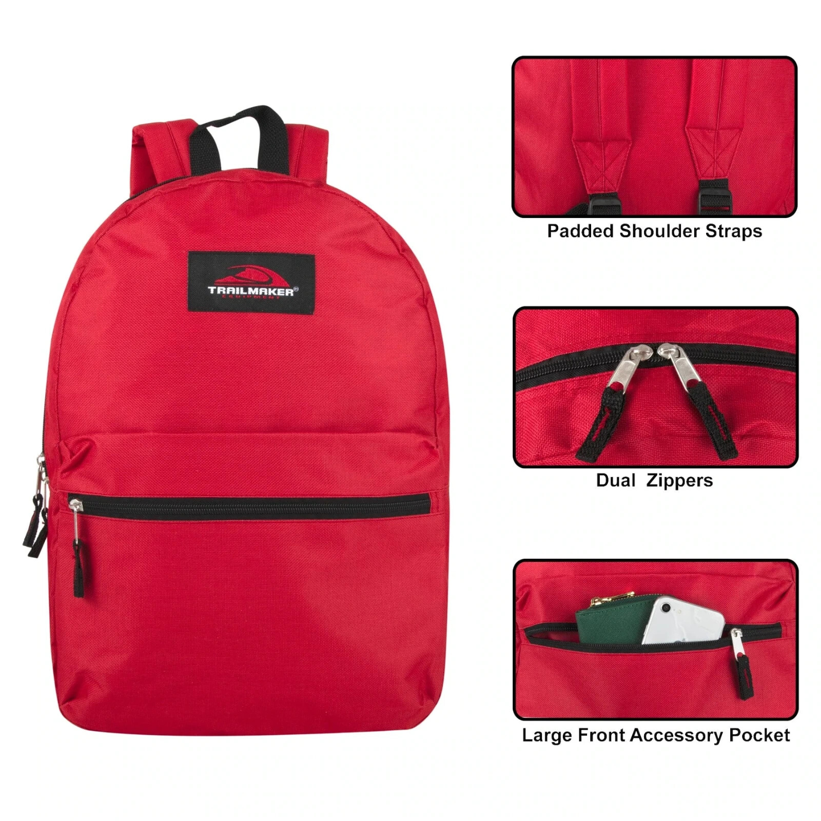 16.5″ Trailmaker Classic Lightweight Backpack School Travel Bagpacks