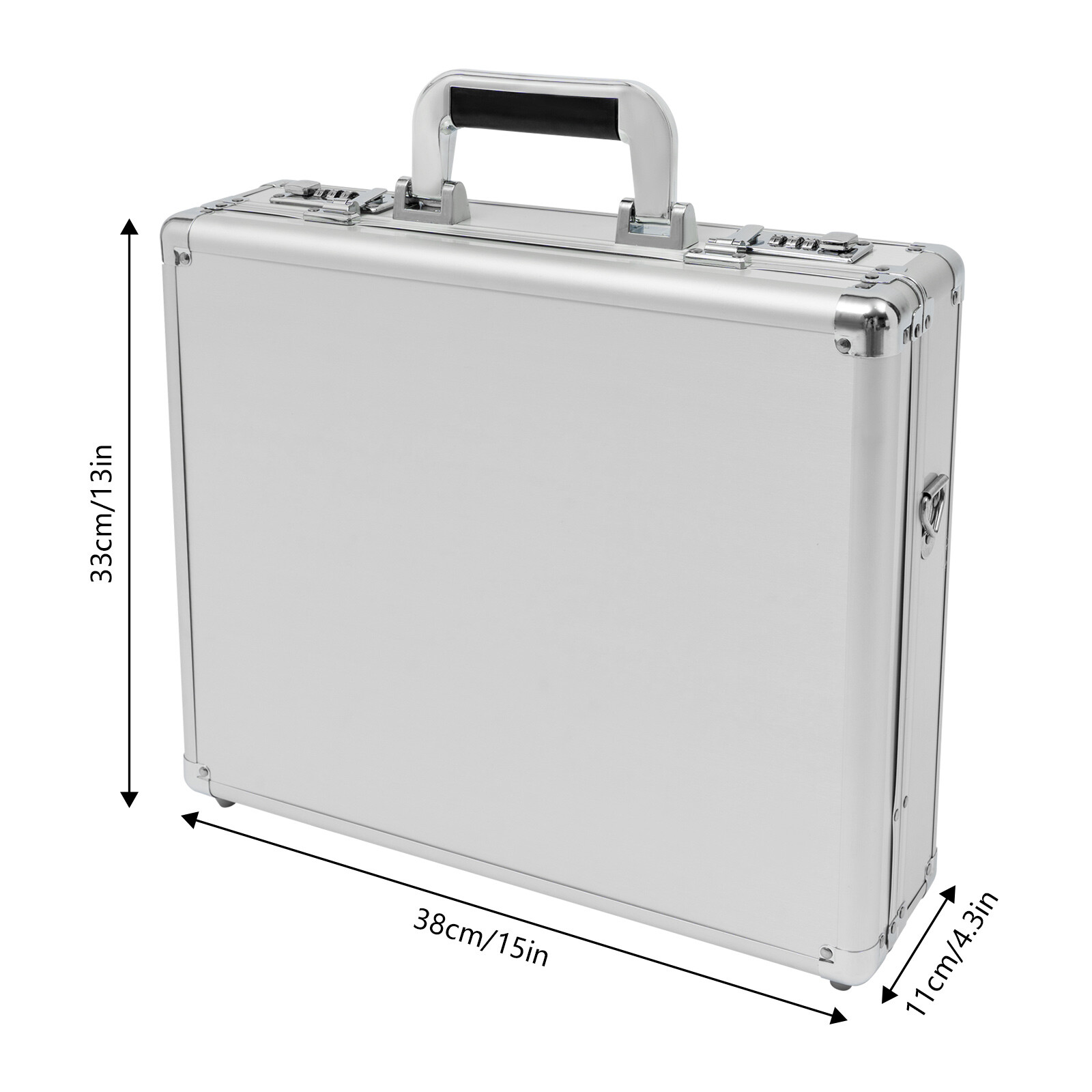 Aluminum Briefcase Attache Case For Men Office Document Antitheft with Lock