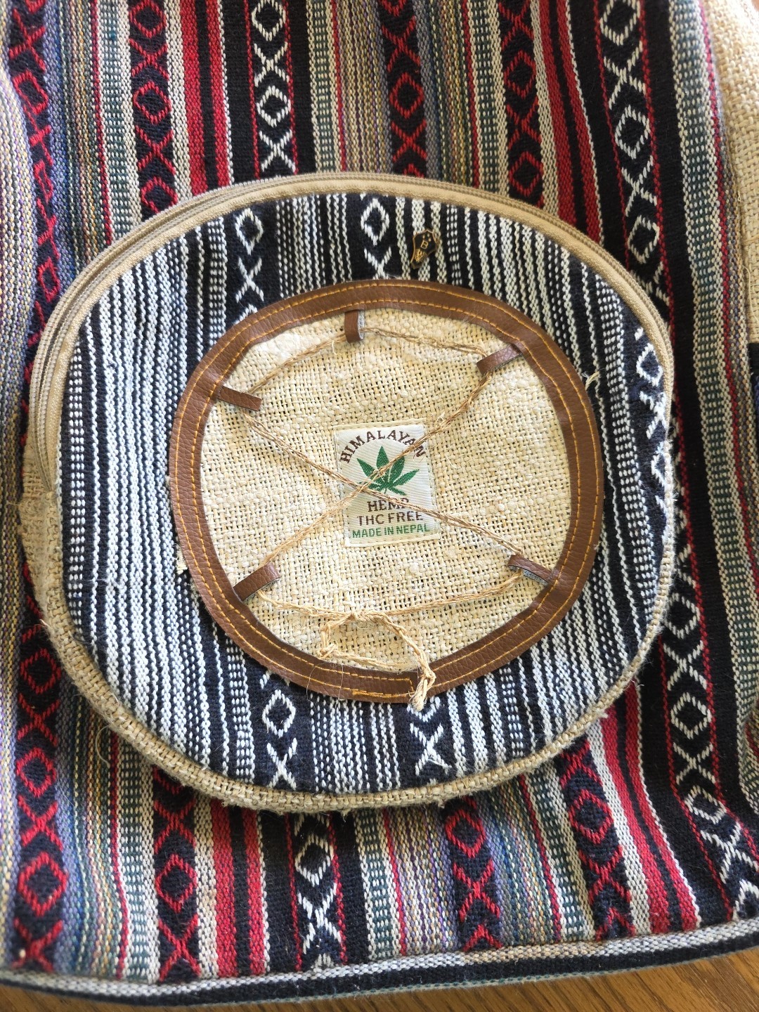 Himalaya Hemp Backpack Boho Festival Bag Made in Nepal Needs Repair