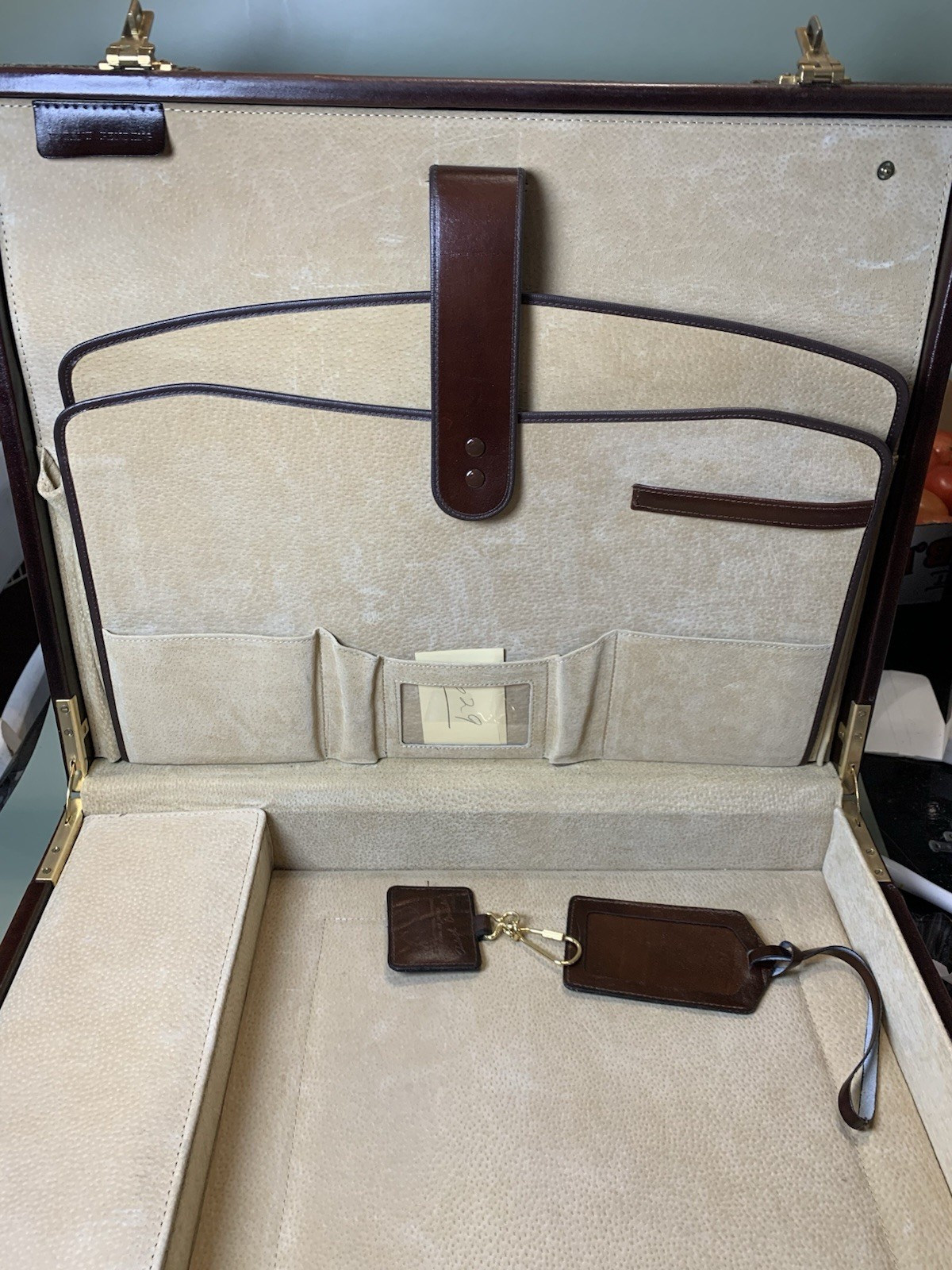 Roma Authentic Quality Leather Briefcase Handmade In Spain Lockable Business