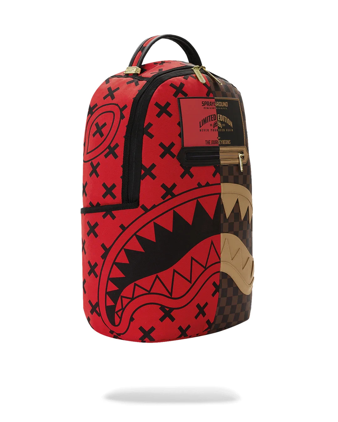 Sprayground DIVIDE & CONQUER Backpack🔥Black Red Travel Bookbag School Bag