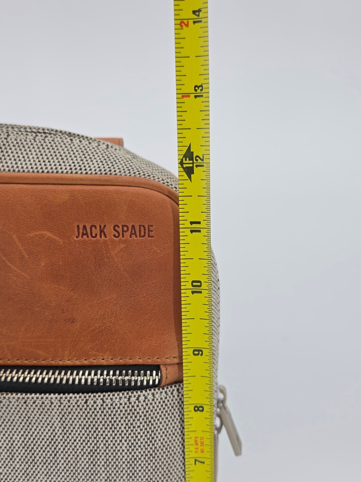 Jack Spade Bartlett Briefcase Waxed Leather Canvas Laptop Messenger Bag Tan
