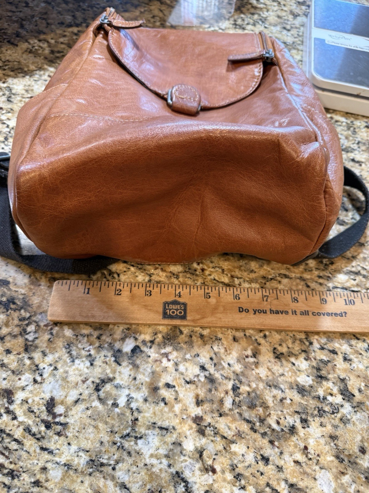 Jack Georges Voyager small cognac brown buffalo leather unisex backpack