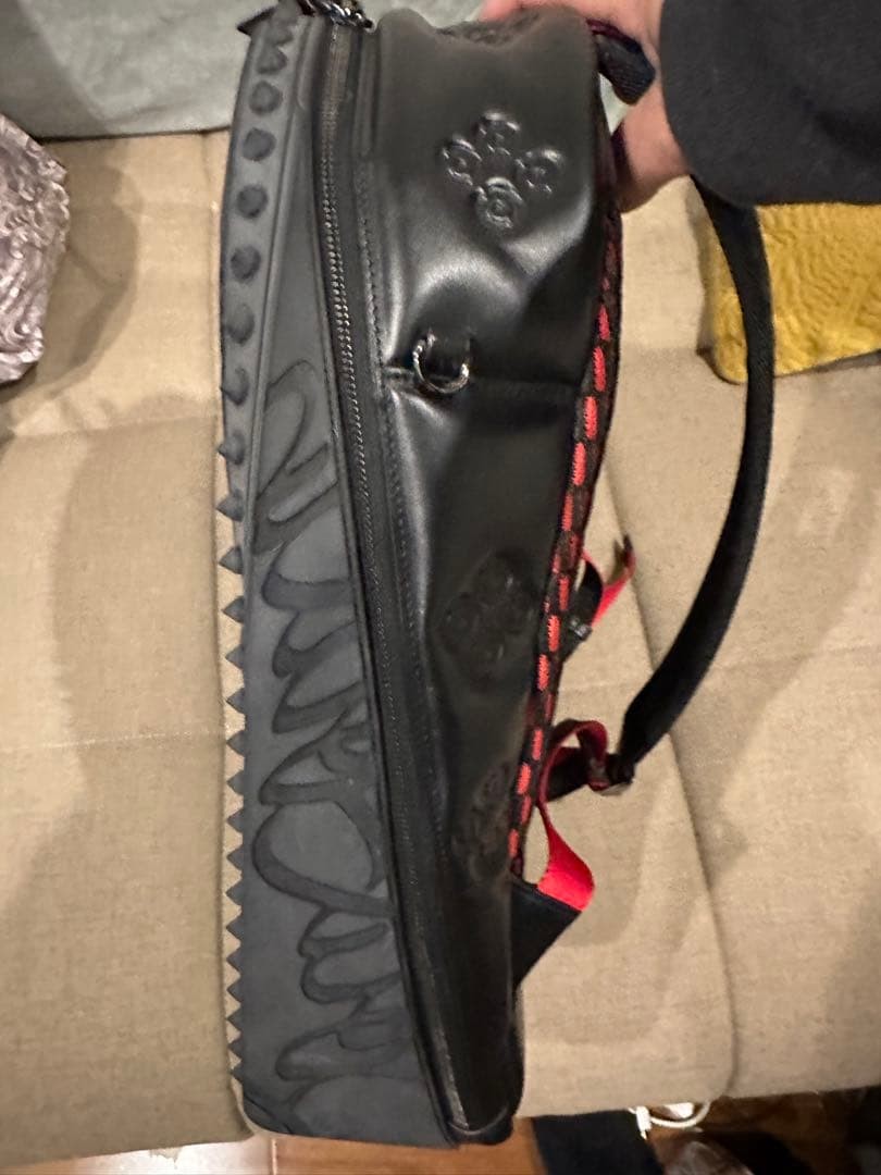Christian Louboutin Backparis Backpack Black 45x30cm Leather Luxury Rare