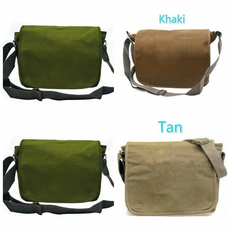 Canvas Messenger Bag Crossbody Shoulder Rucksack Backpack Military 34*25CM Carry