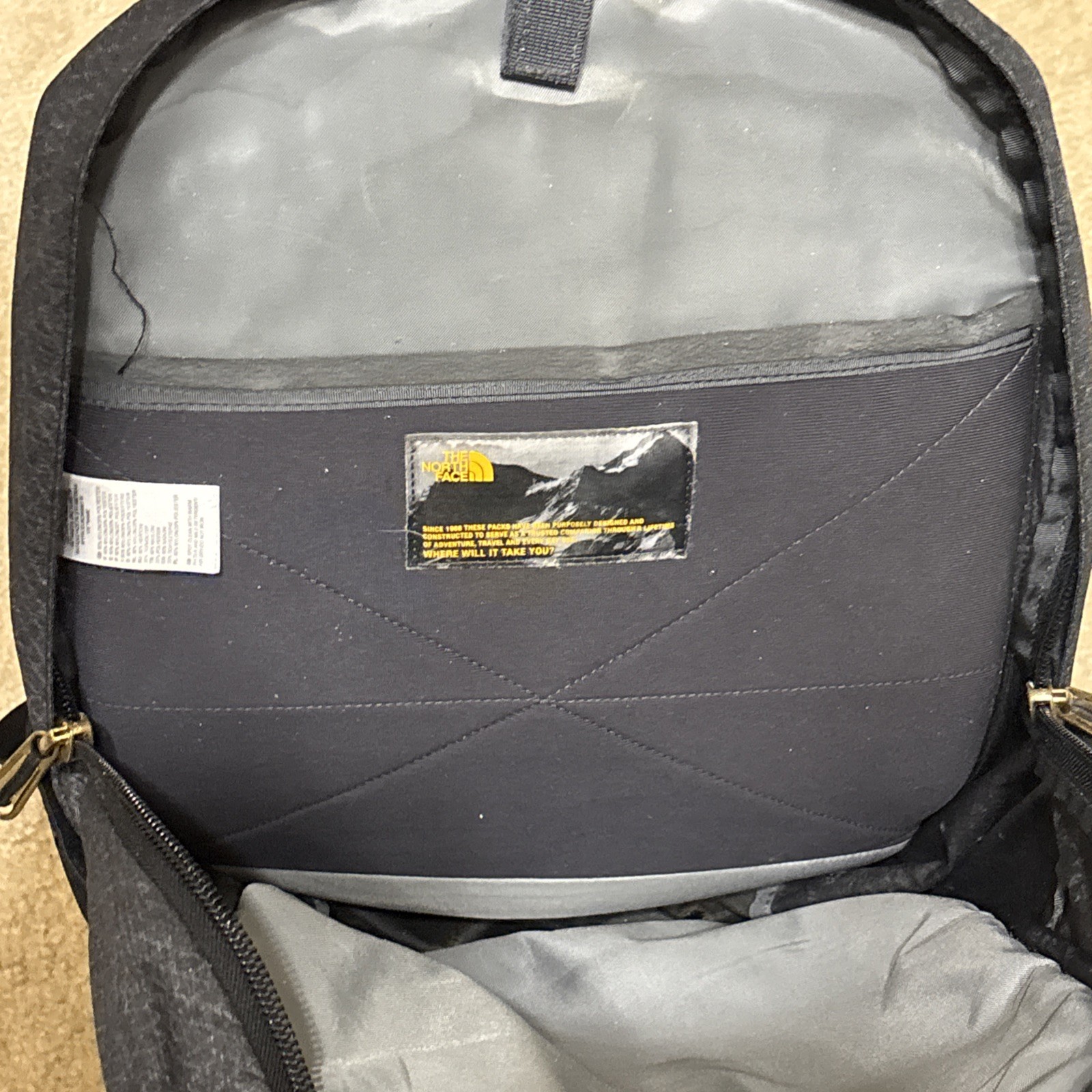 The North Face Borealis Backpack Black/Gold FlexVent School Travel Hiking Bag