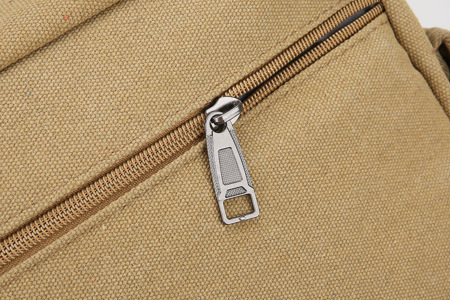 Men Large Canvas Crossbody Bag Multi Pocket Messenger Shoulder Bag Casual Khaki