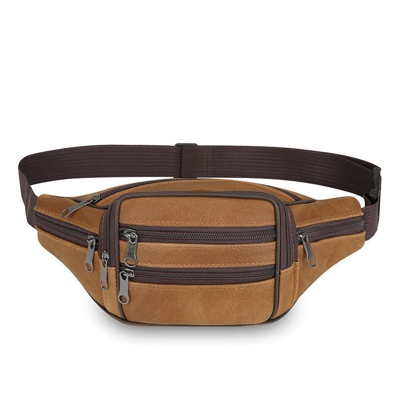 Leatherboss Genuine Leather Fanny Pack | 7 Pocket Waist Bag
