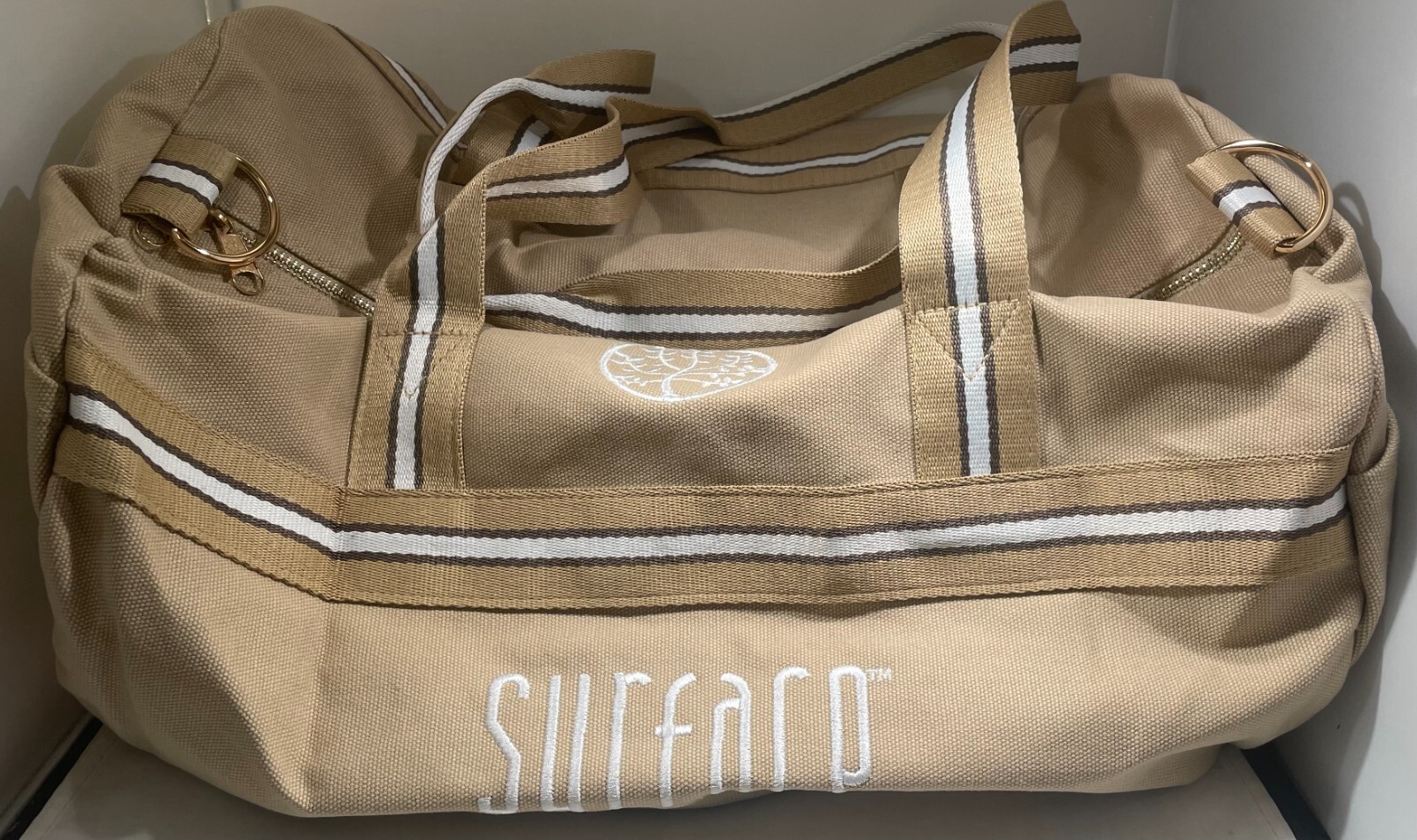 Surface Duffle Bag, Tan- Dimensions Estimate 16.5″x9.5″x9.5″