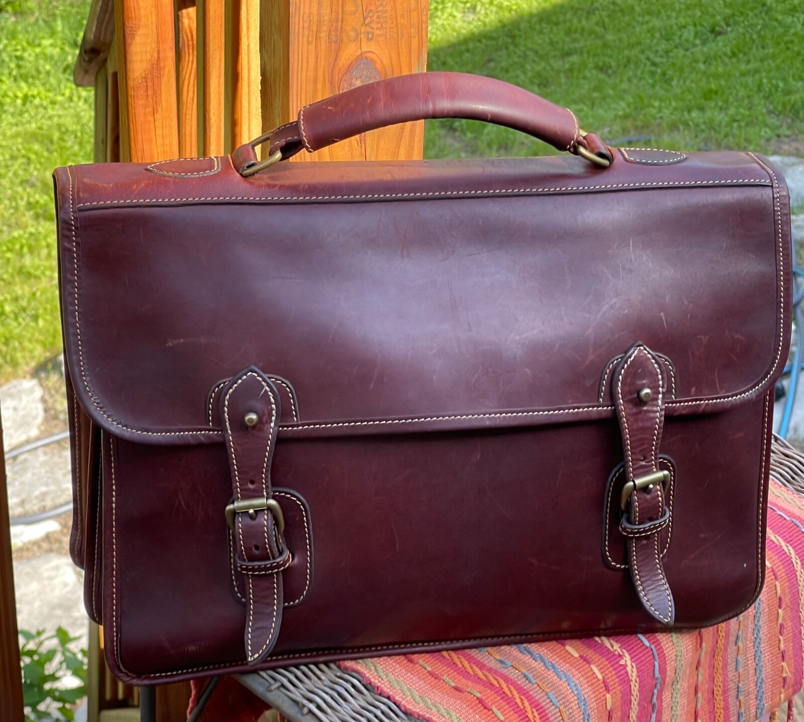 Tusting Wymington Satchel Briefcase Leather England MSRP:$1,175