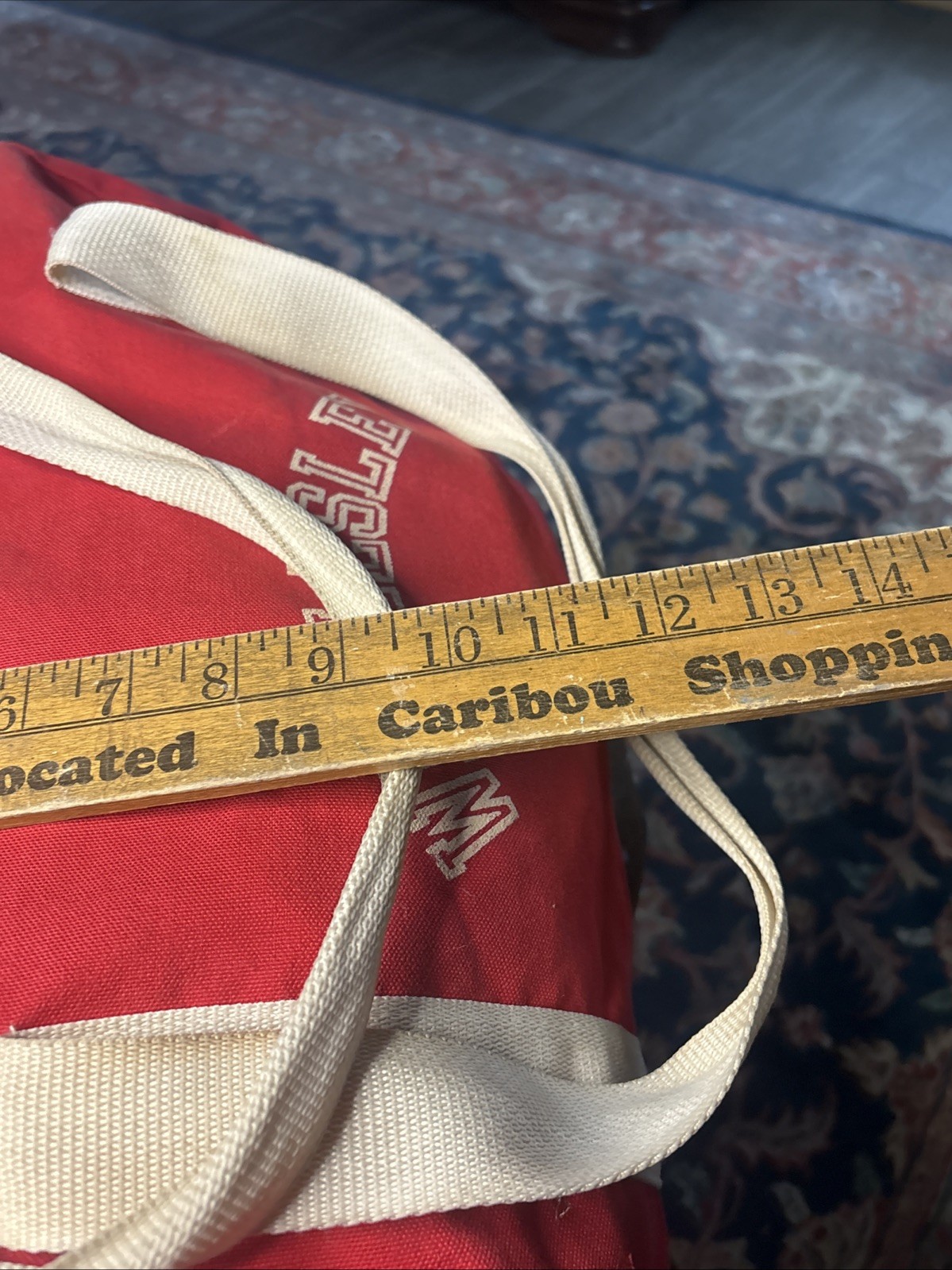Vtg Wellesley College Massachusetts Duffle Bag Red White Rare CB Sports Inc 80s