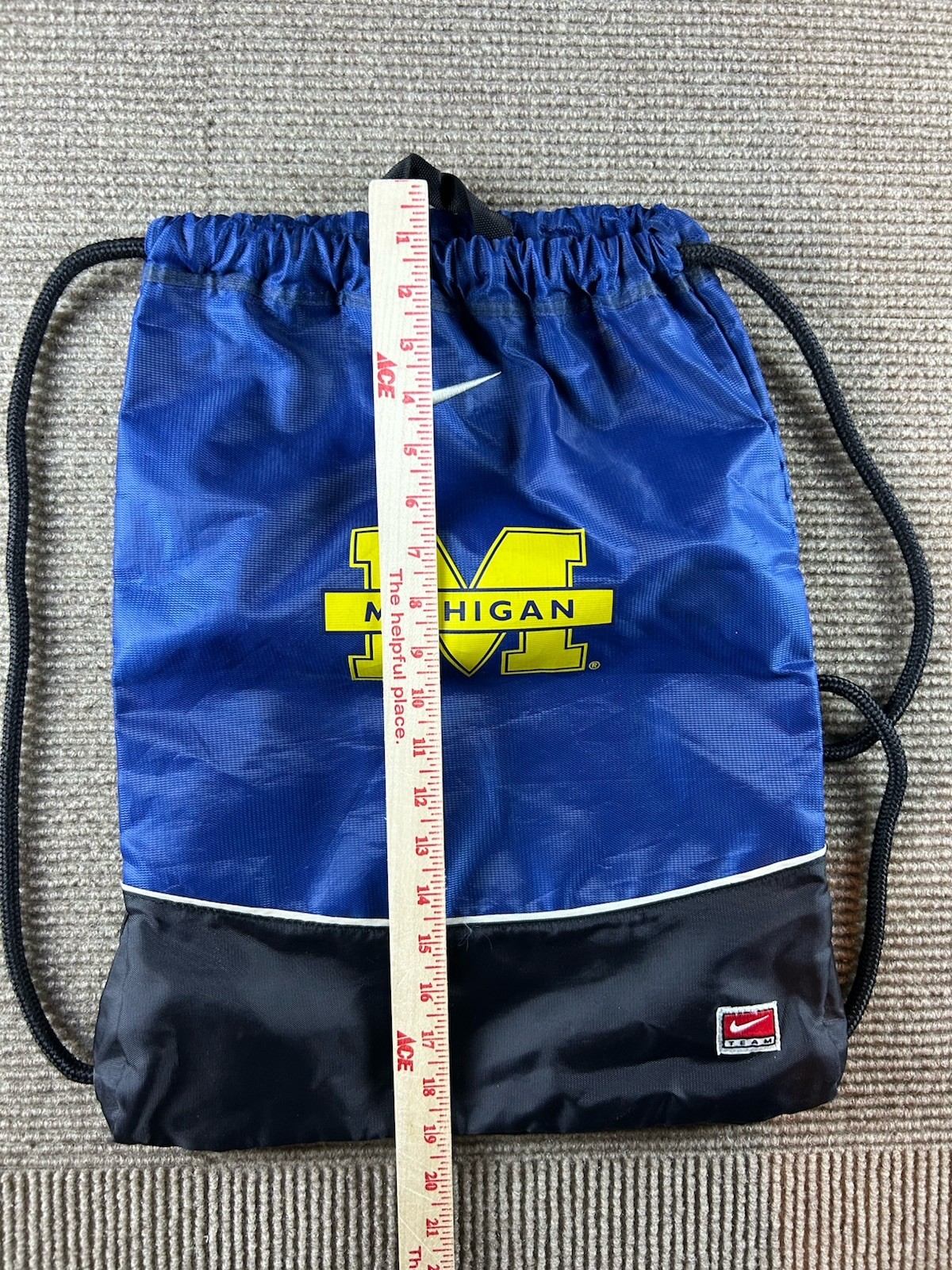Nike Team Michigan Wolverines Basketball Player Issue Gym String Bag