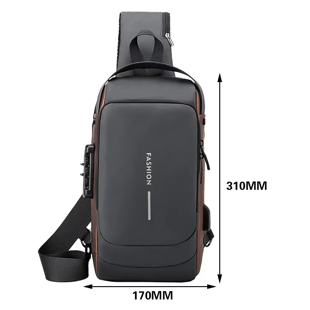 Multifunction Designer Anti-theft USB Shoulder Bag Crossbody Travel Sling
