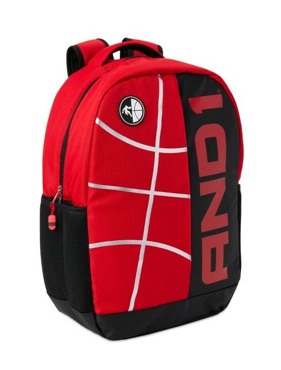 AND1 Black/Red Basketball Backpack in Paint NWT 50lbs Laptop Sleeve 4 Book Bag