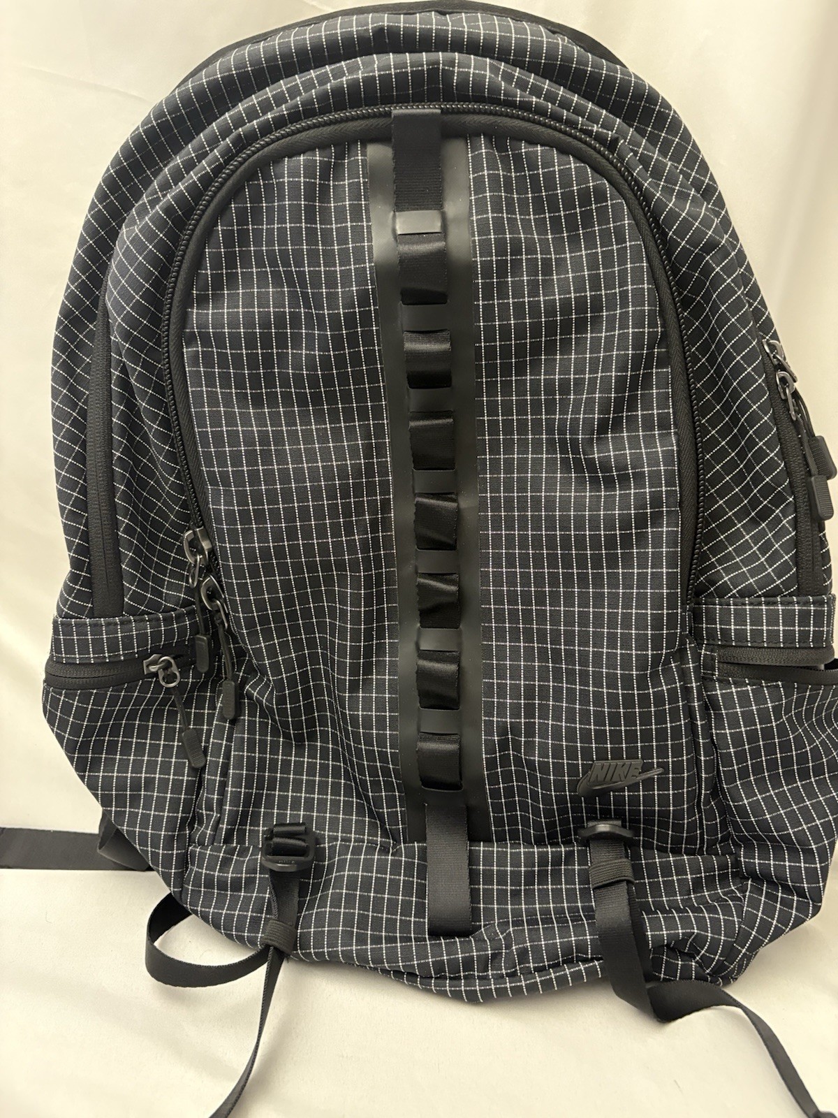 Nike Authentic Black And White Pattern Zip Backpack