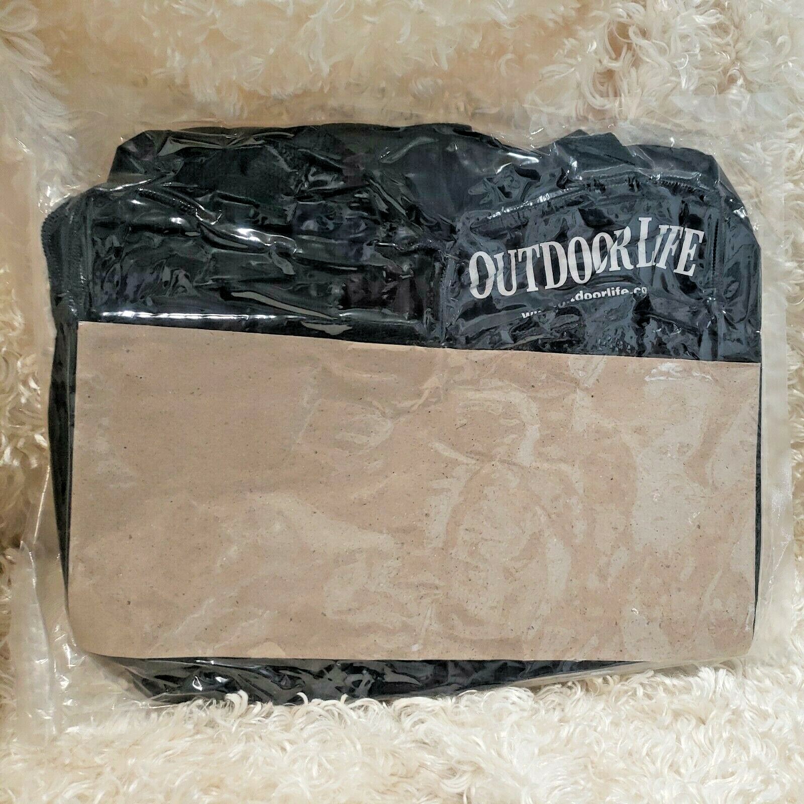 OUTDOOR LIFE Travel Black Tote-Pockets-Shoulder Strap 16″x9″x7″ SEALED!