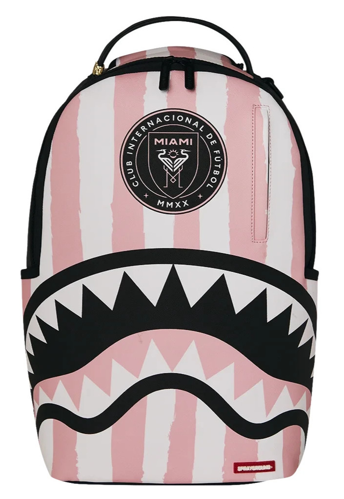 Sprayground INTER MIAMI STRIPE Backpack🔥New Black Bookbag Large School Bag