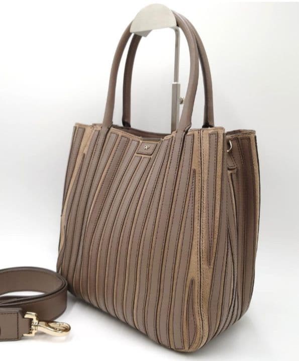 Anya Hindmarch Belvedere 2Way Leather Tote Bag Beige 28cm 30cm Designer Rare