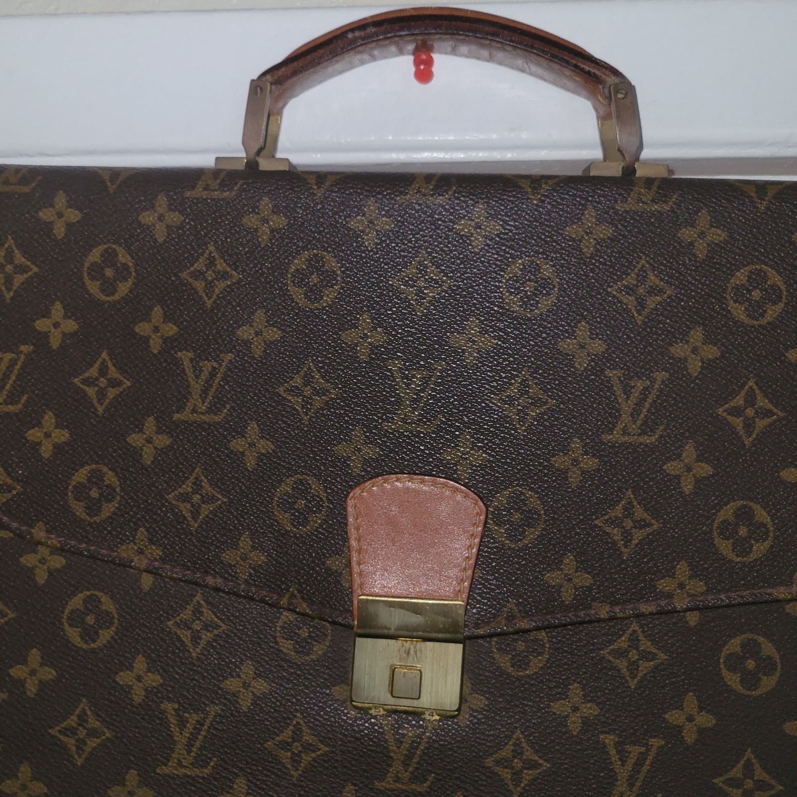 Rare Vintage Louis Vuitton Monogram Briefcase Attache Business Bag Brown Canvas